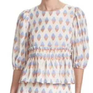 Corey Lynn Calter Peggy metallic geometric blouse new with tags size small